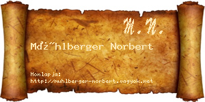 Mühlberger Norbert névjegykártya