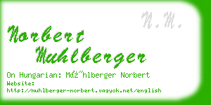 norbert muhlberger business card